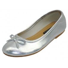 Wholesale Footwear Toddler's Ballerina Flat Shoe Silver Color Only
