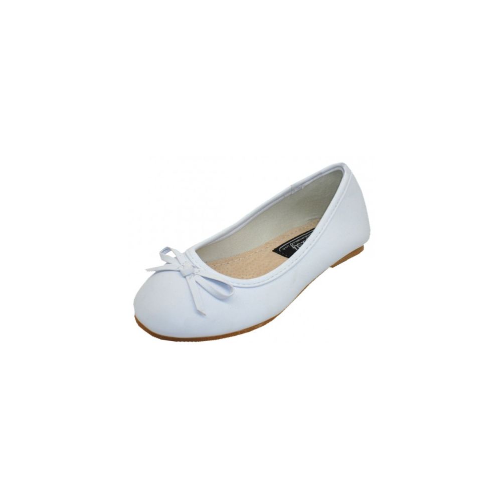 Wholesale Footwear Toddler's Ballerina Flat Shoe White Color Only
