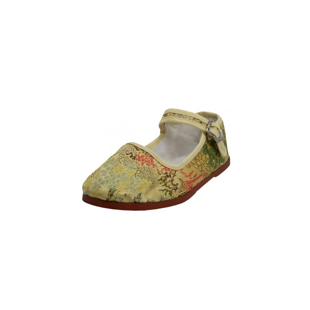 Wholesale Footwear Child's Brocade Mary Janes In Gold