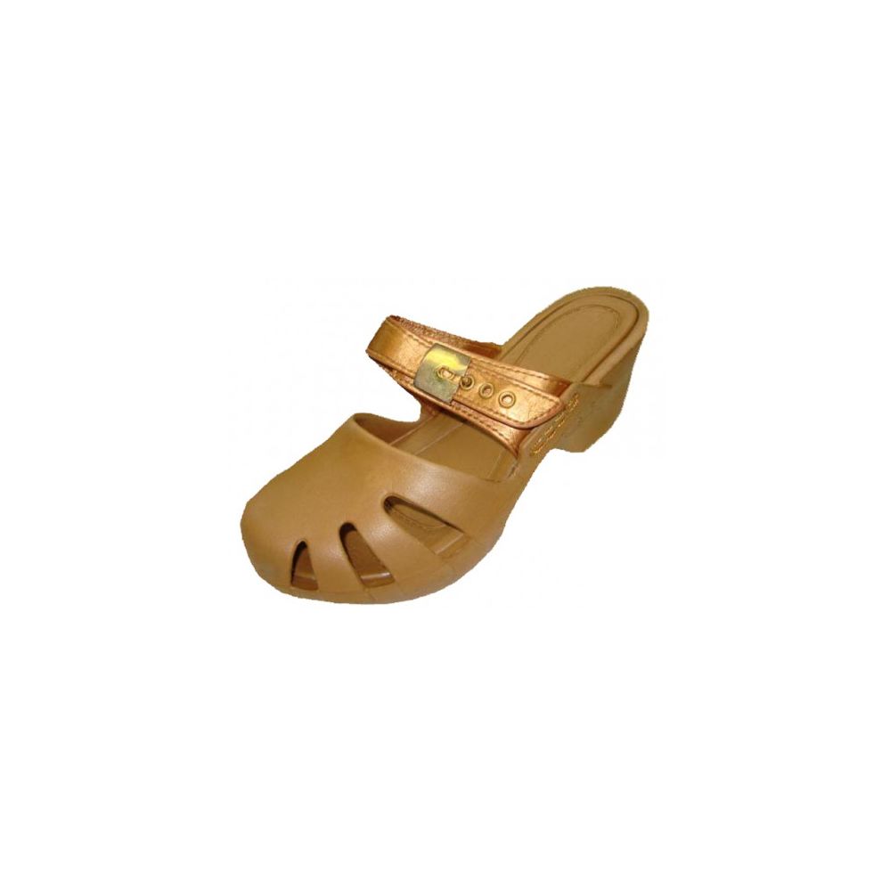 Wholesale Footwear Women Wedge Clogs In Gold