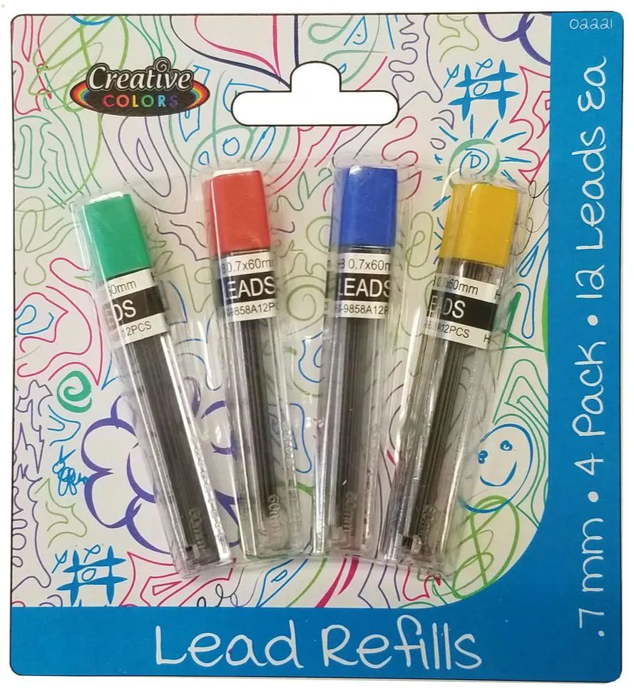 Wholesale Footwear Lead Refills - 4Ct - .7Mm