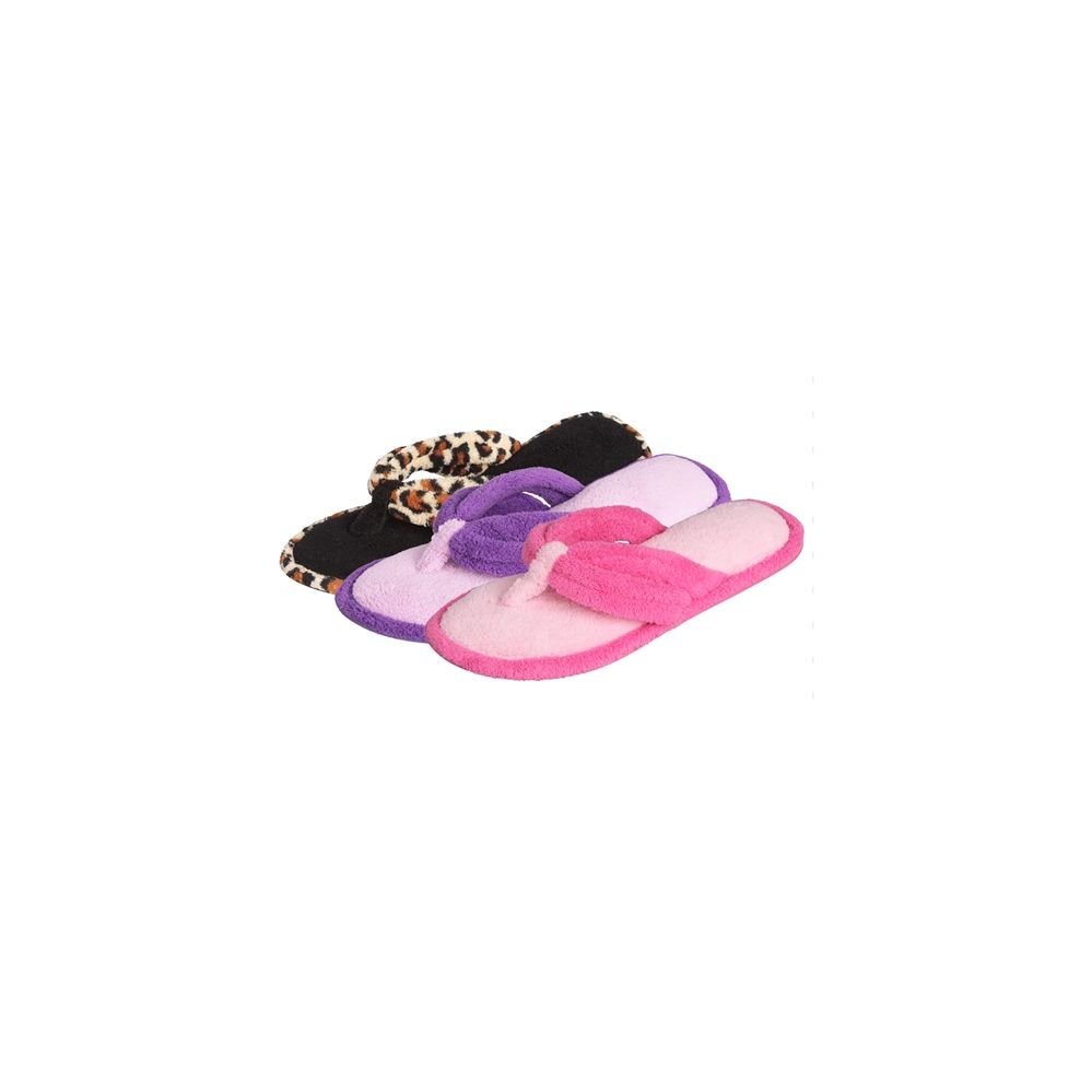 Wholesale Footwear Women's Plush Thong Slipper