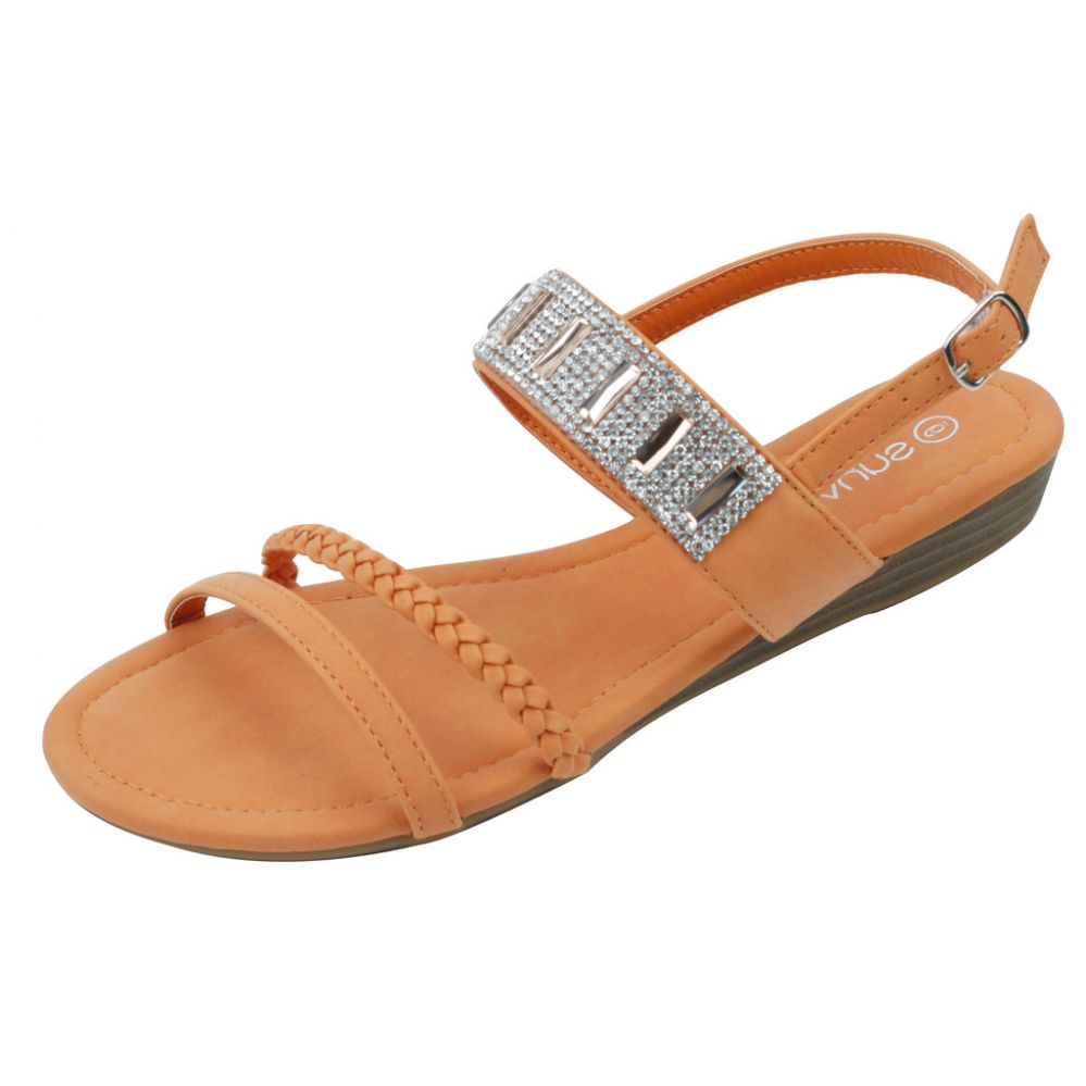Wholesale Footwear Ladies  Fashion Sandals  Orange  at 