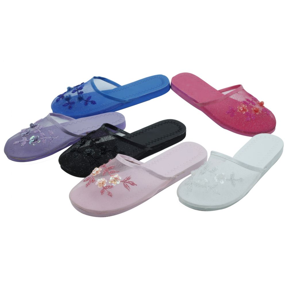 Wholesale Footwear Ladies' Chinese Slippers Black Only