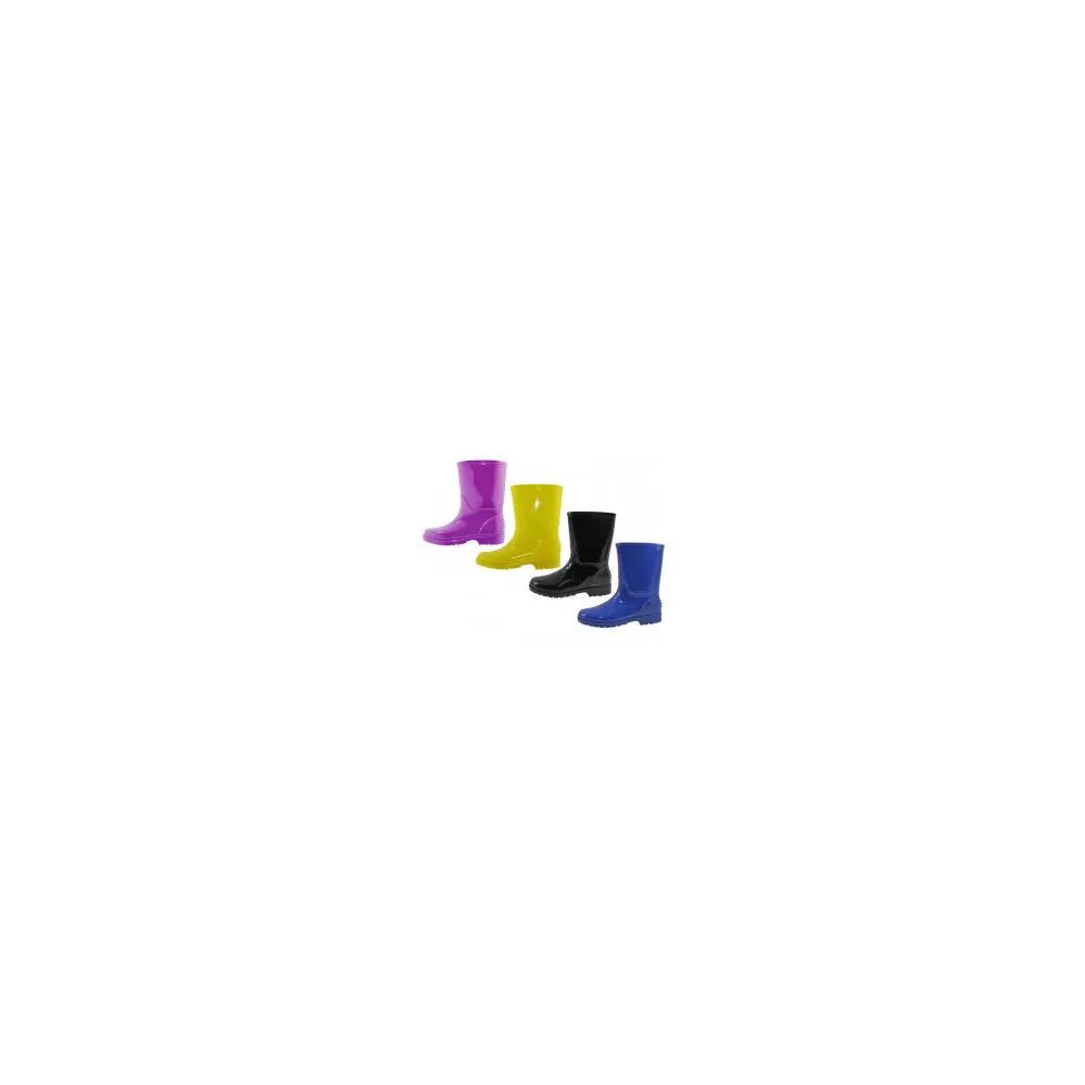Wholesale Footwear Children's Rain Boots ( *asst. Black Blue Purple And Yellow )