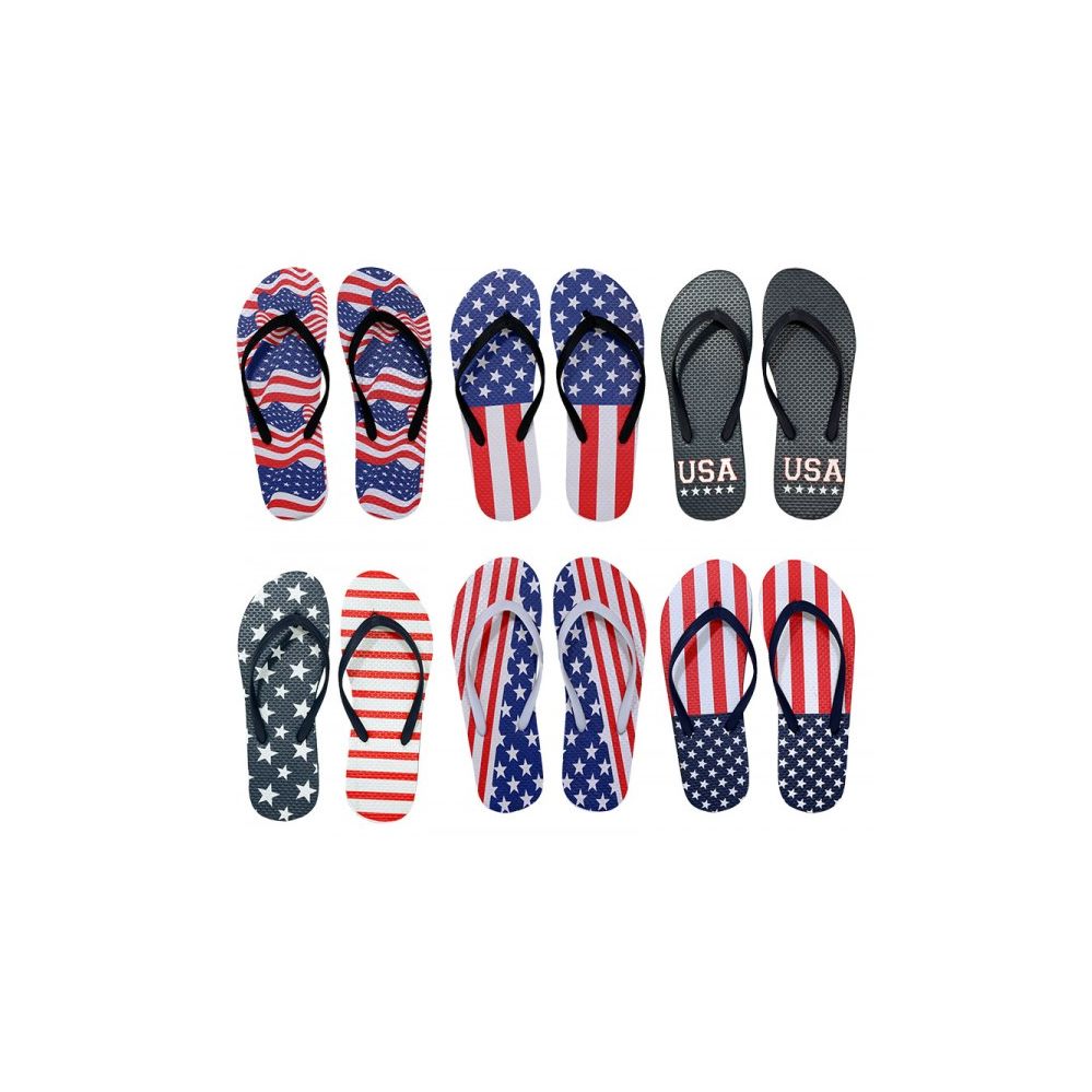 Wholesale Footwear Men's American Flag Flip Flops