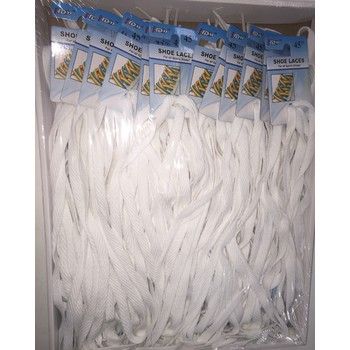Wholesale Footwear White Shoelaces 45"
