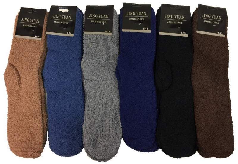 Wholesale Footwear Men's Solid Color Fuzzy Sock