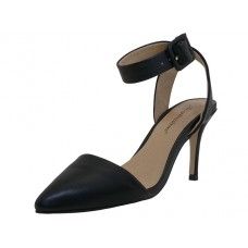 Wholesale Footwear Women's Angeles Shoes Ankle High Heel Triangle Close Toe Sandals Black Color