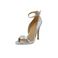 Wholesale Footwear Women's Mixx Shuz High Heel Metallic Silver Ankle Strip Sandals Silver Color Size 5.5-10