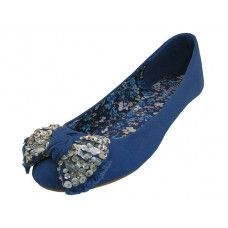 Wholesale Footwear Women's Angeles Shoes Flat Ballet With Bow Top Light Blue