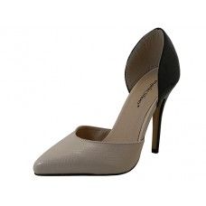Wholesale Footwear Women's Angeles Shoes HI-Heel Sandal Beige/black 2 Tone Color