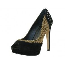 Wholesale Footwear Women's Angeles Shoes HI-Heel Sandals Black/leopard Print