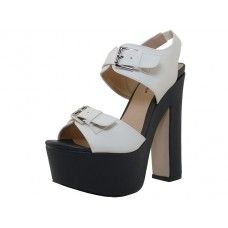 Wholesale Footwear Women's "angeles Shoes" HI-Heel Sandals White Color