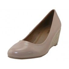 Wholesale Footwear Women's "angeles Shoe" Wedge Heel Pump Nude Color