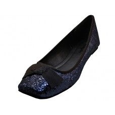Wholesale Footwear Women's "angeles Shoes" Flat Ballet With Bow Tie Shoe Black Color