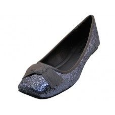 Wholesale Footwear Women's "angeles Shoes" Flat Ballet With Bow Tie Shoe Pewter Color