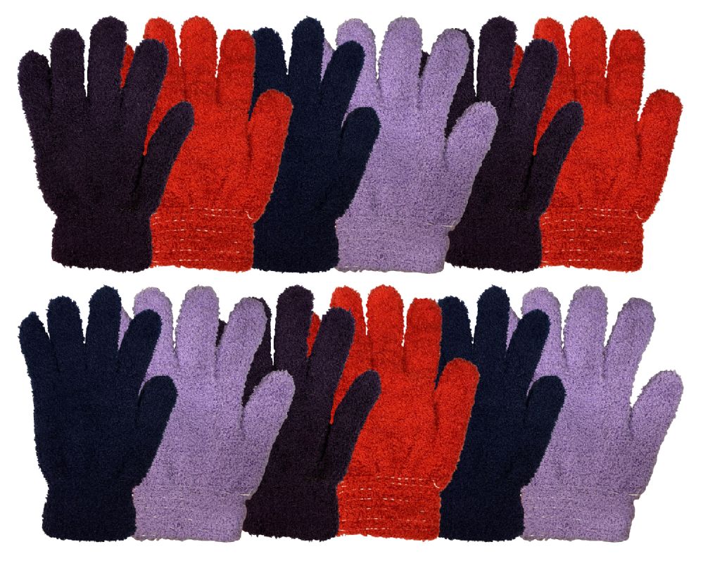 Wholesale Footwear Yacht & Smith Women's Assorted Colored Warm & Fuzzy Winter Gloves