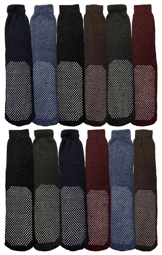 Wholesale Footwear Yacht & Smith Men's Thermal Non Slip Gripper Bottom Tube Socks