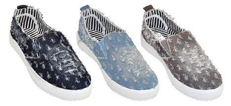 Wholesale Footwear Women's Canvas Jean Flats
