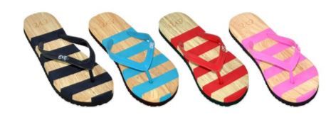 Wholesale Footwear Women's Assorted Stripe Color Flip Flop