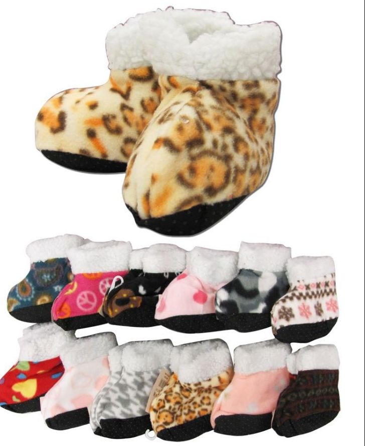 Wholesale Footwear Girls Printed Slipper Boots