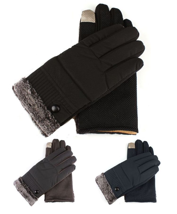 Wholesale Footwear Womans Fur Cuffed Extreme Weather Texting Gloves