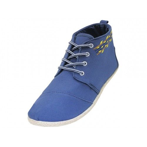 Wholesale Footwear Women's HI-Top Canvas Shoes In Navy