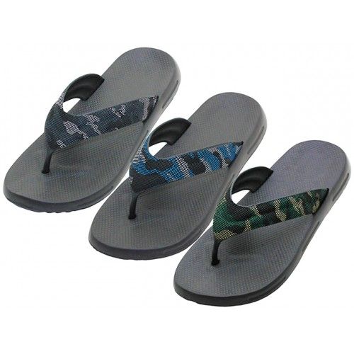 Wholesale Footwear Men's Wave Camo Sport Shower Thong Sandal