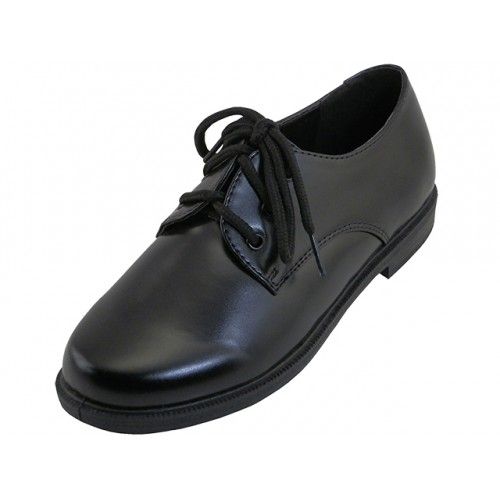 Wholesale Footwear Youth's Black School Shoes With Lace Upper