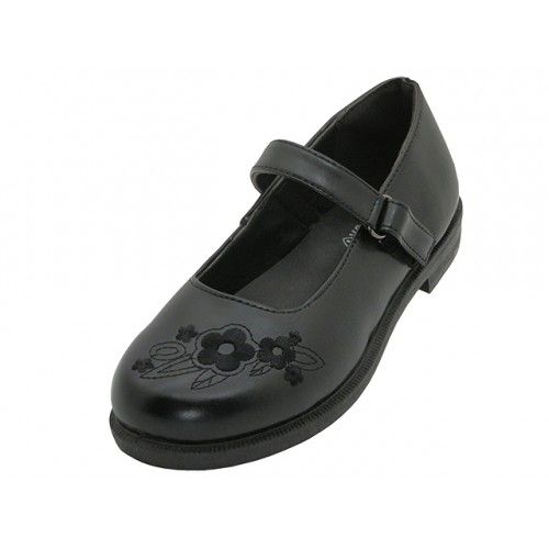 Wholesale Footwear Big Girl's Mary Janes Black School Shoe