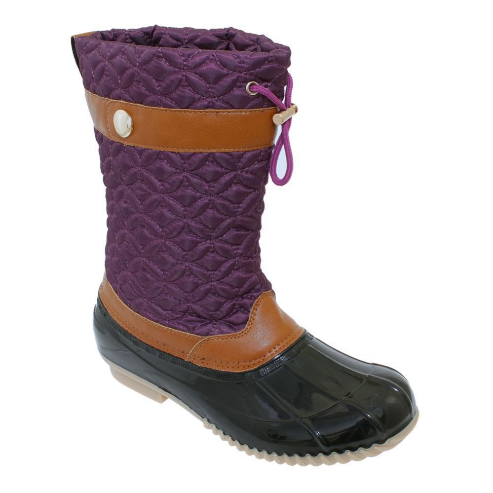 Wholesale Footwear Women's Quilted Duck Boot Purple