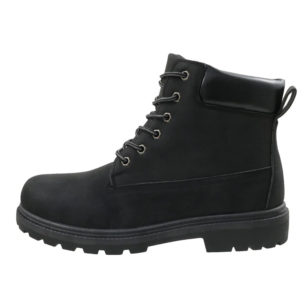 Wholesale Footwear Men's Pu Leather Workboots Black