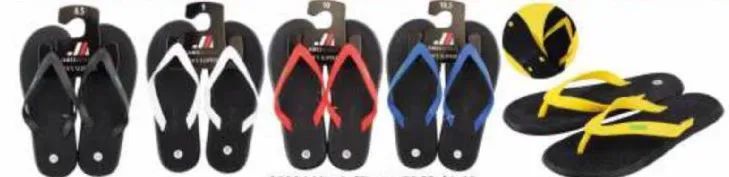 Wholesale Footwear Mens Flip Flops Packed Assorted Colors And Sizes With Retail Hang Tag