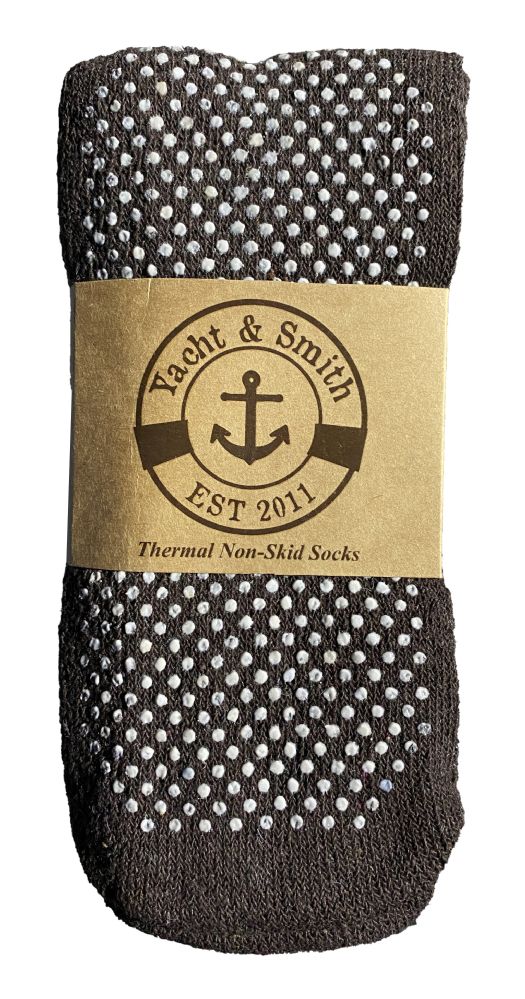 Wholesale Footwear Yacht & Smith Men's Thermal Non Slip Gripper Bottom Tube Socks