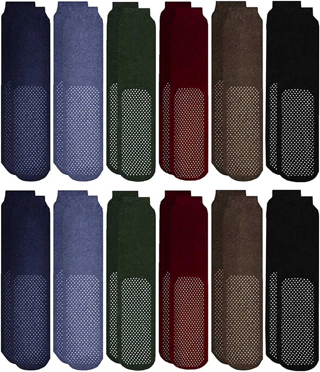 Wholesale Footwear Yacht & Smith Men's Thermal Non Slip Gripper Bottom Tube Socks