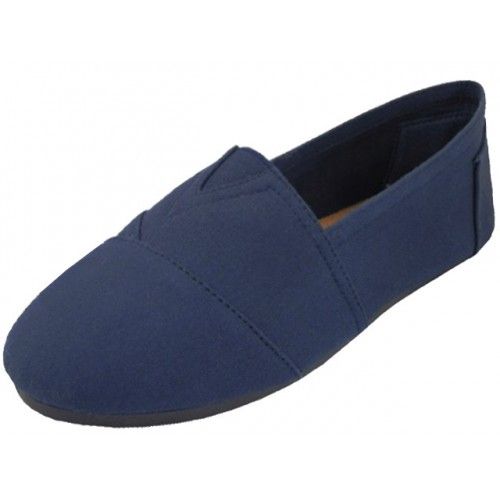 Wholesale Footwear Men's Slip On Casual Canvas Shoe In Navy