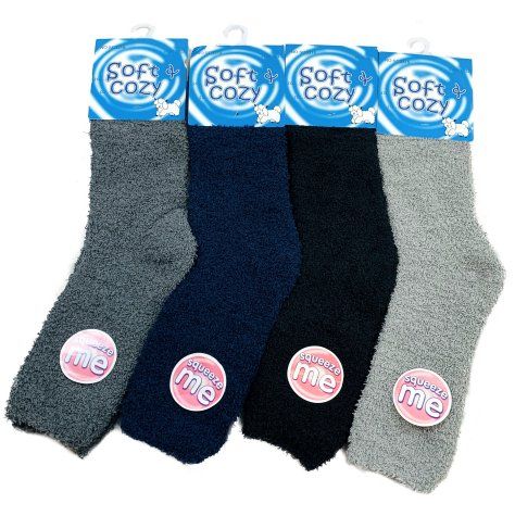 Wholesale Footwear Men's Soft & Cozy Fuzzy Socks [solid Colors]