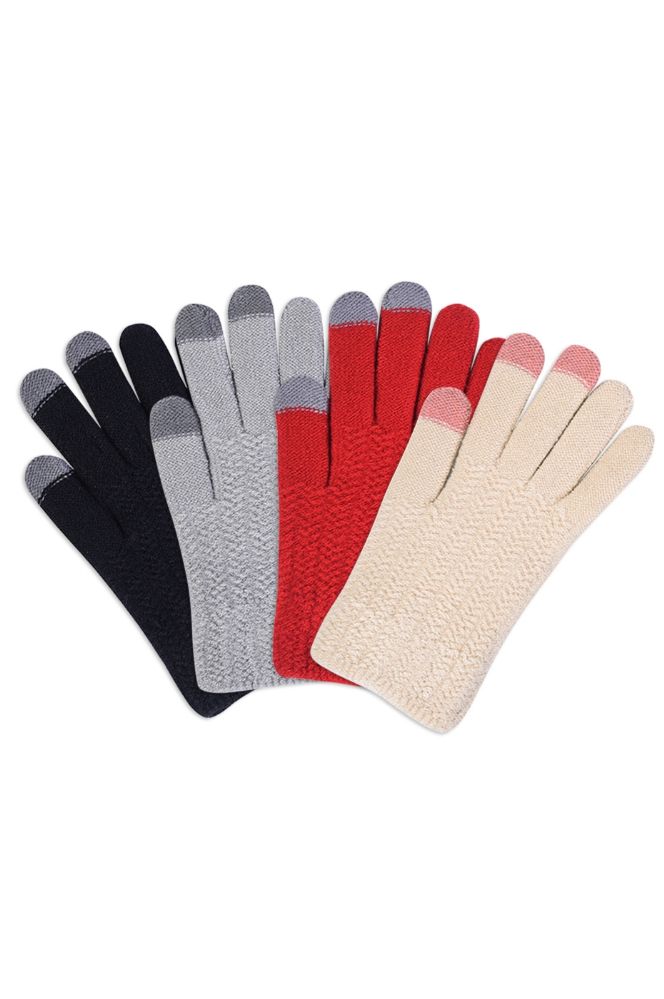 Wholesale Footwear Women's Touch Screen Acrylic Gloves Assorted Colors