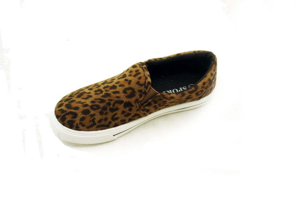 Wholesale Footwear Womens Leopard Print Slide On Sneakers