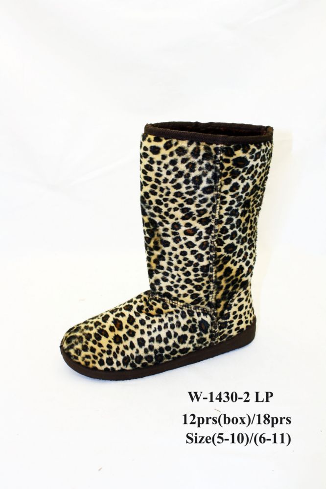 Wholesale Footwear Womens Leopard Print Slide On Sneakers
