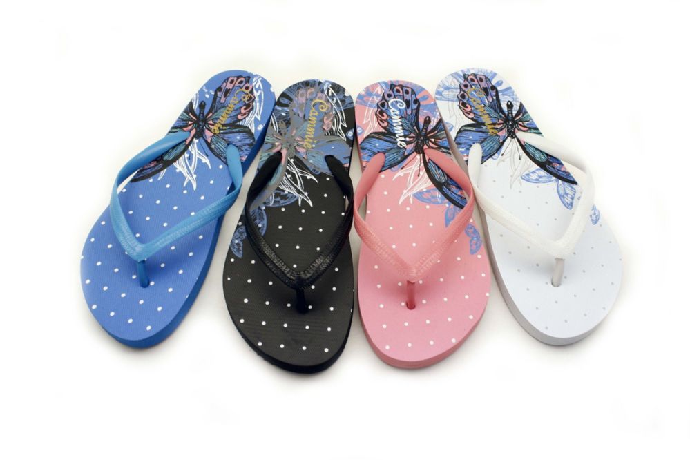 Wholesale Footwear Butterfly Print Women Flip Flops Distributor