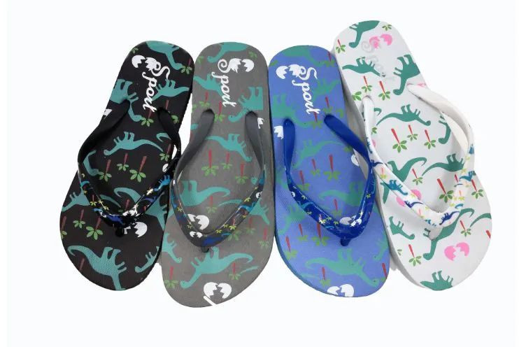 Wholesale Footwear Basic Kids Flip Flops Dinosaur Design