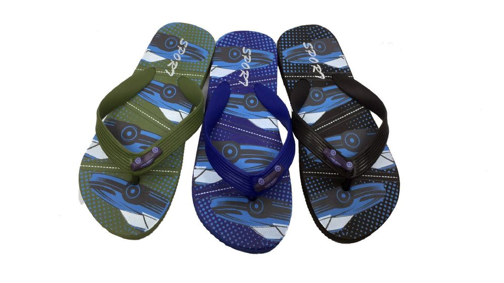 Wholesale Footwear Car Print Kids Flip Flops