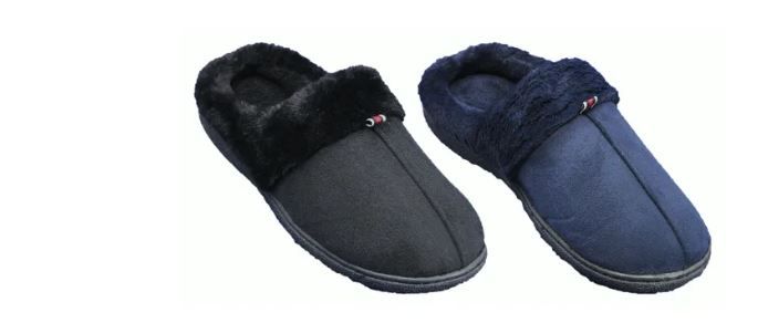 Wholesale Footwear Men's Winter Slip On Fur Lined Slippers