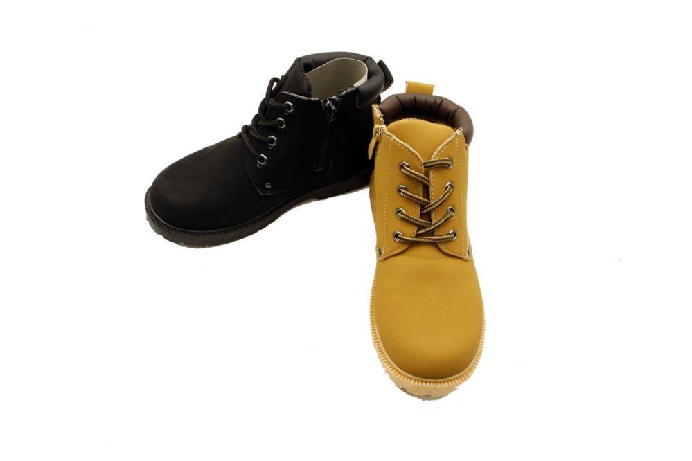 Wholesale Footwear Kids ConstructioN-Style Boots With Laces And Side Zipper