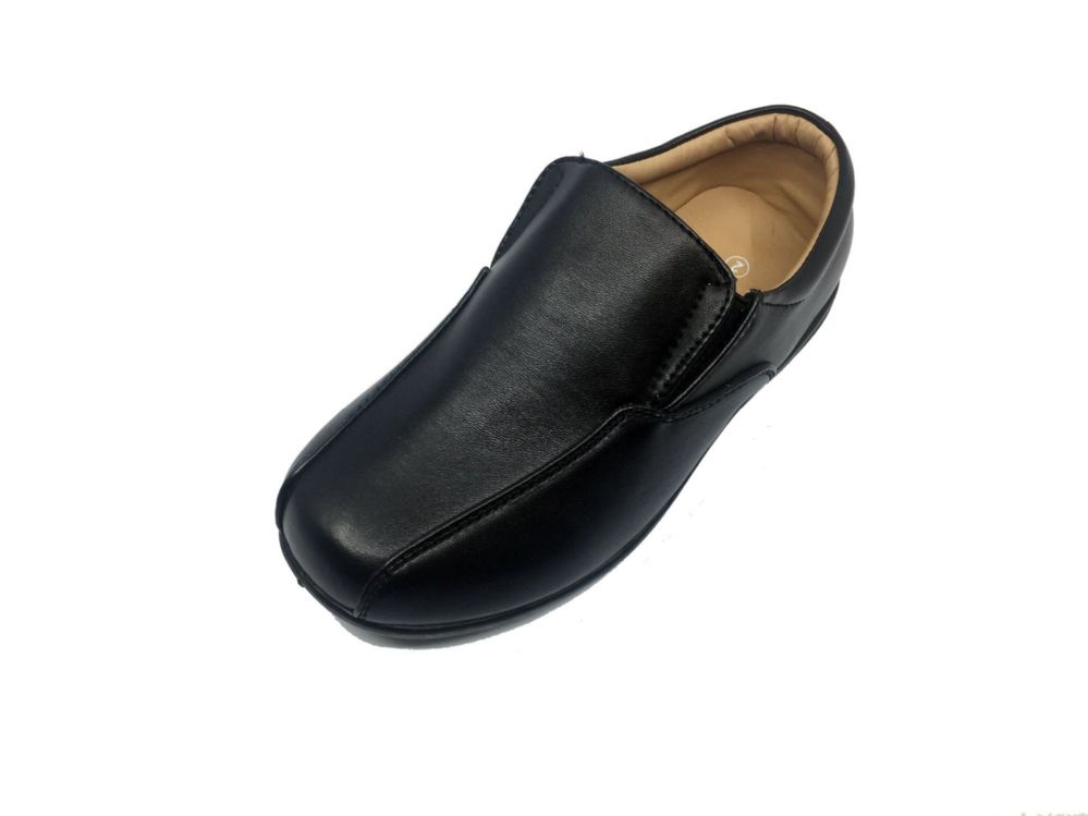 Wholesale Footwear SemI-Formal Black Moccasin Shoes For Boys In Black
