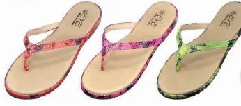 Wholesale Footwear Womens Colored Leopard Print Lip Flops Summer Slippers Sandals Beach Casual