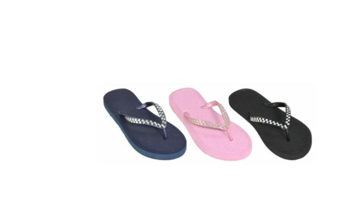 Wholesale Footwear Womens Rhinestone Ornamented Flip Flop Sandal
