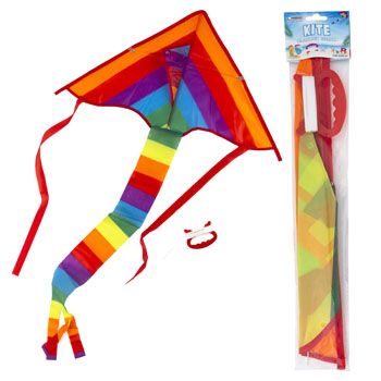 Wholesale Footwear Kite Polyester Triangle Shaped Multicolor Stripe 25.6x14.56in 30m Line/pbh